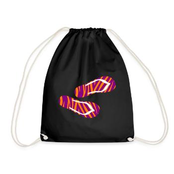 Zebra Safari motif tongs pantoufles Holiday Fun - Sac de sport léger - noir - Devant