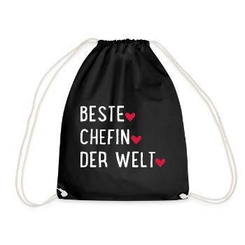 Beste Chefin der Welt - Turnbeutel - Schwarz - Vorne