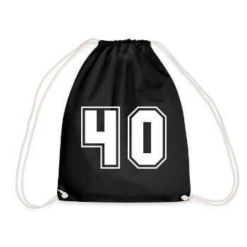 Sporty Number Design 40 Birthday - Drawstring Bag - black - Front