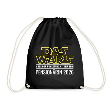 Pensionärin 2026 Das wars Ruhestand Beamtin - Turnbeutel - Schwarz - Vorne