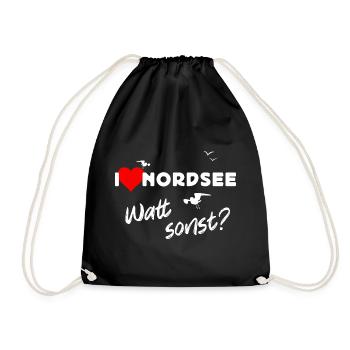 Nordsee Liebe Watt Design - Turnbeutel - Schwarz - Vorne
