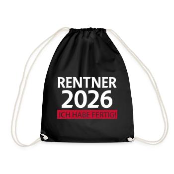Pensioner 2026 Retirement Funny - Drawstring Bag - black - Front