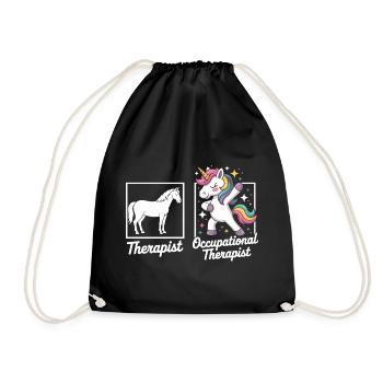 Motif du thérapeute licorne - Sac de sport léger - noir - Devant