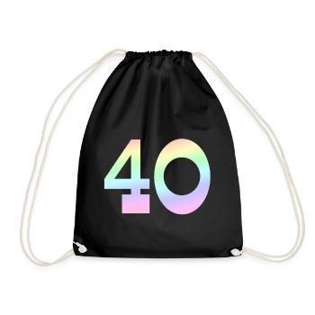 40 couleurs pastel - Sac de sport léger - noir - Devant