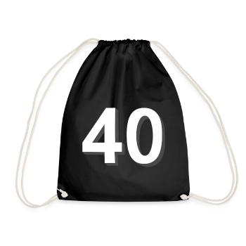 40, Numbers, Birthday - Drawstring Bag - black - Front