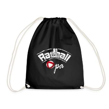 Radball, Cycleball, Hallenradsport, Opa - Turnbeutel - Schwarz - Vorne