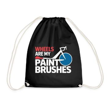 Professional Bicycle Acrobatics Performance Art  - Drawstring Bag - black - Front