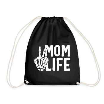 Main squelette de la vie de maman – Chemise de maman drôle et coquine - Sac de sport léger - noir - Devant