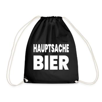 Bier - Turnbeutel - Schwarz - Vorne