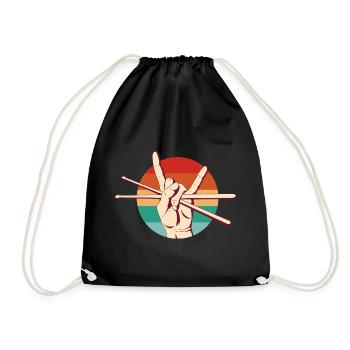 Drummer Rock - Drawstring Bag - black - Front