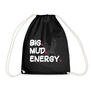 Big mud energy Schlammlauf Mud Run Muddy Race - Drawstring Bag - black - Front