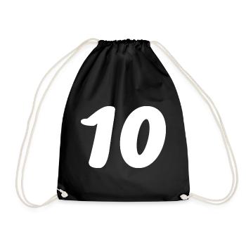 10. 10 YEARS. 10th ANNIVERSARY. 10 YEAR ANNIVERSARY. - Drawstring Bag - black - Front