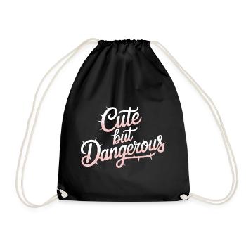 Süß Aber Gefährlich Cute Kawaii Aesthetic Katze - Drawstring Bag - black - Front
