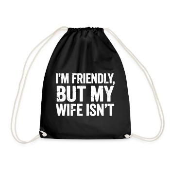 Je suis gentil, ma femme ne l’est pas – design drôle - Sac de sport léger - noir - Devant