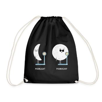 Funny Moon Phases of Moon Lunar Phases Moon light  - Drawstring Bag - black - Front