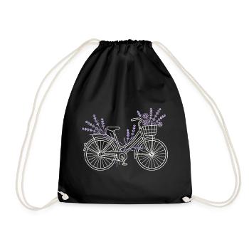 Fleurs de vélo lavande vintage - Sac de sport léger - noir - Devant