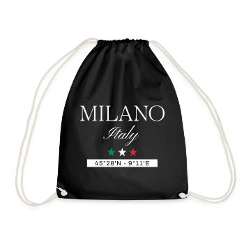 Mailand Italien Souvenir – Reise minimalistisch - Turnbeutel - Schwarz - Vorne