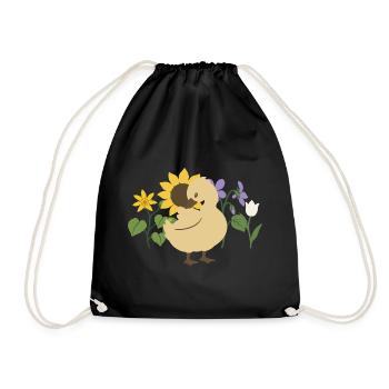 Kinder · Veilchen · Geschenkidee · Ente - Turnbeutel - Schwarz - Vorne
