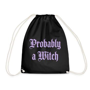 Wahrscheinlich ein Hexen-Gothic-Frauenmädchen - Turnbeutel - Schwarz - Vorne