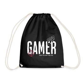 Gamer PVP Shirt Don’t Blame The Lag Zocker Geschen - Turnbeutel - Schwarz - Vorne