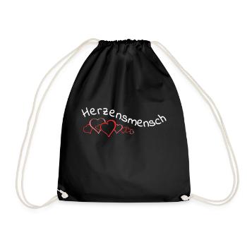 Herzensmensch - Turnbeutel - Schwarz - Vorne