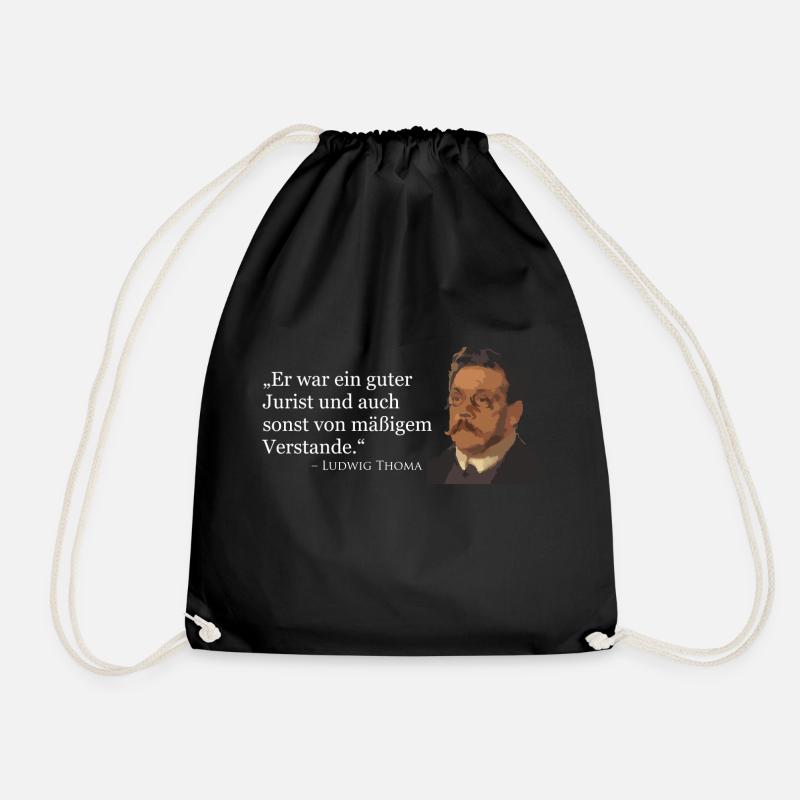 Ludwig Thoma quote - Drawstring Bag - black