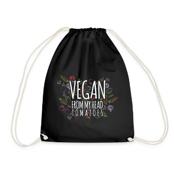 Veganer - Turnbeutel - Schwarz - Vorne