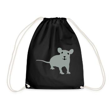 Rat - Drawstring Bag - black - Front