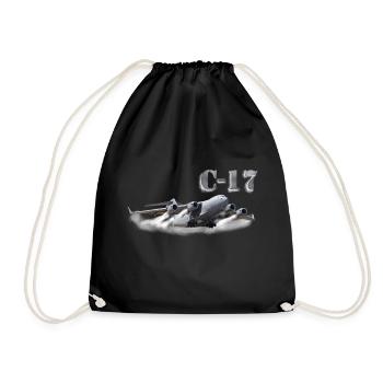 C-17 - Drawstring Bag - black - Front
