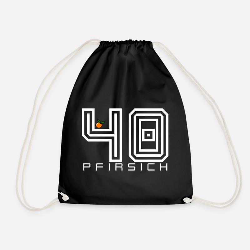 Pfirsich 40 Shirt Lustiger Geburtstag Spruch - Turnbeutel - Schwarz