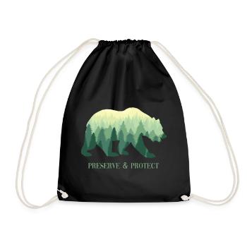 Protect protection de l’environnement Protection du climat Ours - Sac de sport léger - noir - Devant