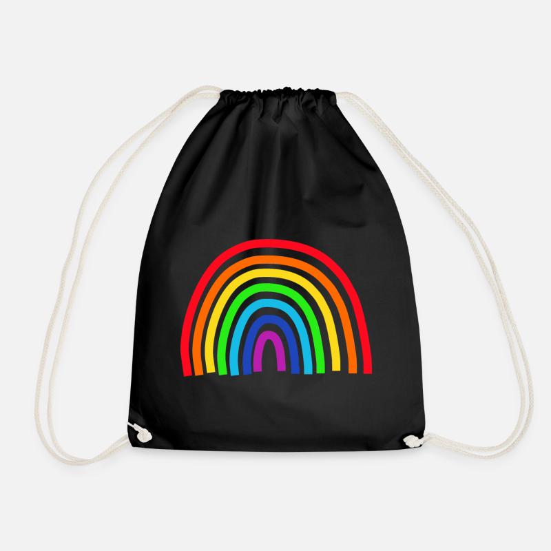 Regenbogen bunt - Turnbeutel - Schwarz