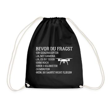 Drohnen Pilot FAQ Bevor du Fragst! - Turnbeutel - Schwarz - Vorne
