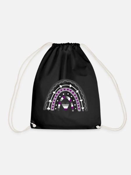 Asexual Pride Boho Regenbogen - Turnbeutel - Schwarz