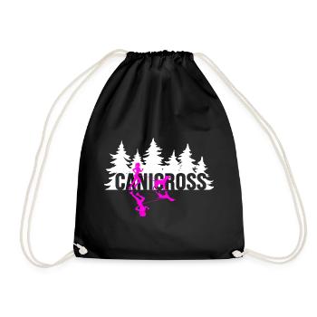 Canicross dogrun running with dog dog sports - Drawstring Bag - black - Front