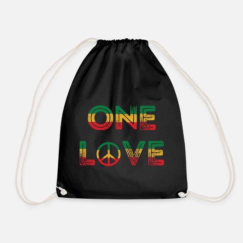 One Love Reggae Peace - Turnbeutel - Schwarz