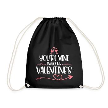 you're mine i'm yours valentine's. cadeau d'amour. - Sac de sport léger - noir - Devant