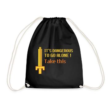 Retro Pixel Sword Quest - Drawstring Bag - black - Front