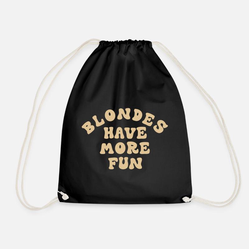 Blonde Blondes Quote - Drawstring Bag - black