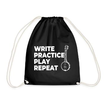 Writing, practicing, playing, repeating - Drawstring Bag - black - Front