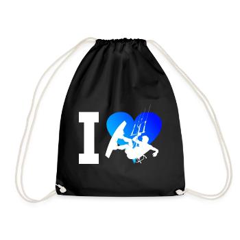 Kitesurf Men Women Kite Kite Kitesurfing - Drawstring Bag - black - Front