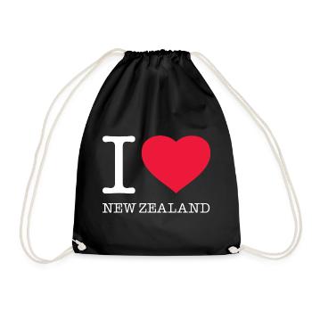 I LOVE NEW ZEALAND Neuseeland - Drawstring Bag - black - Front