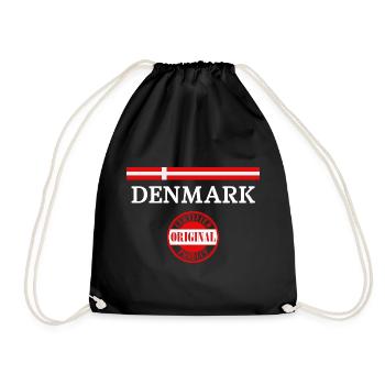 Flag of Denmark, Danish pride - Drawstring Bag - black - Front
