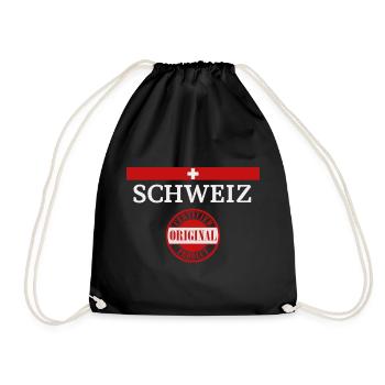 Switzerland Flag - Drawstring Bag - black - Front