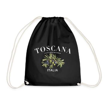 Toscana Italien Olivenöl - Turnbeutel - Schwarz - Vorne