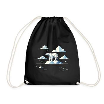 Géométrique Ours polaire sur la banquise – Calme arctique - Sac de sport léger - noir - Devant