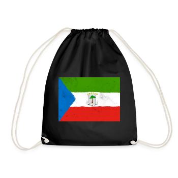 Flag of Equatorial Guinea – Tropical Identity - Drawstring Bag - black - Front