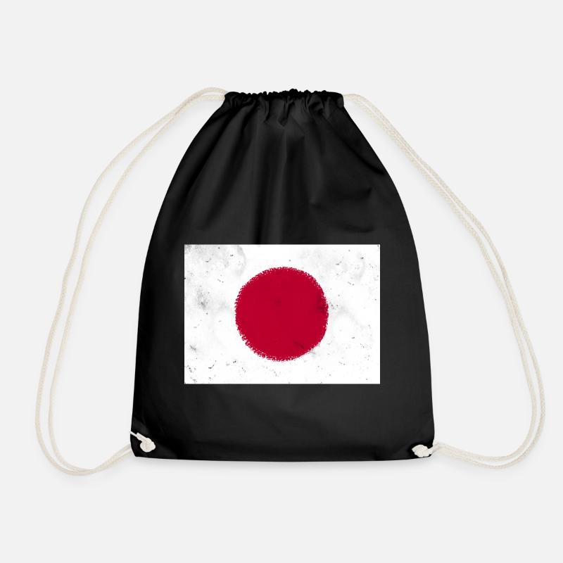 Flag of Japan - Drawstring Bag - black