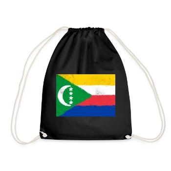 Flag of the Comoros - Drawstring Bag - black - Front