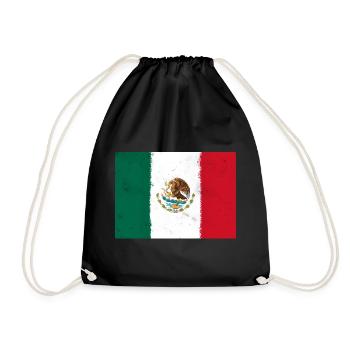 Flag of Mexico - Drawstring Bag - black - Front